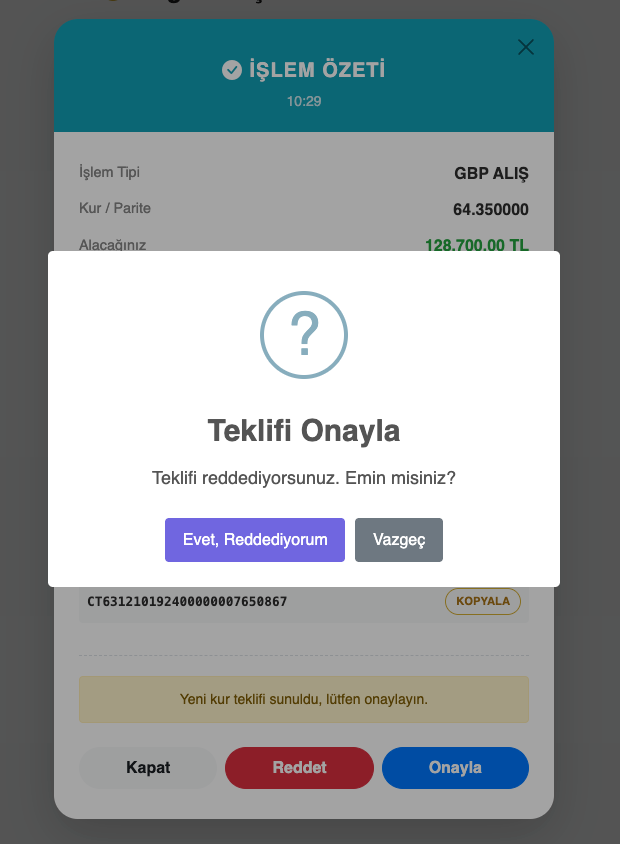 Teklif reddetme